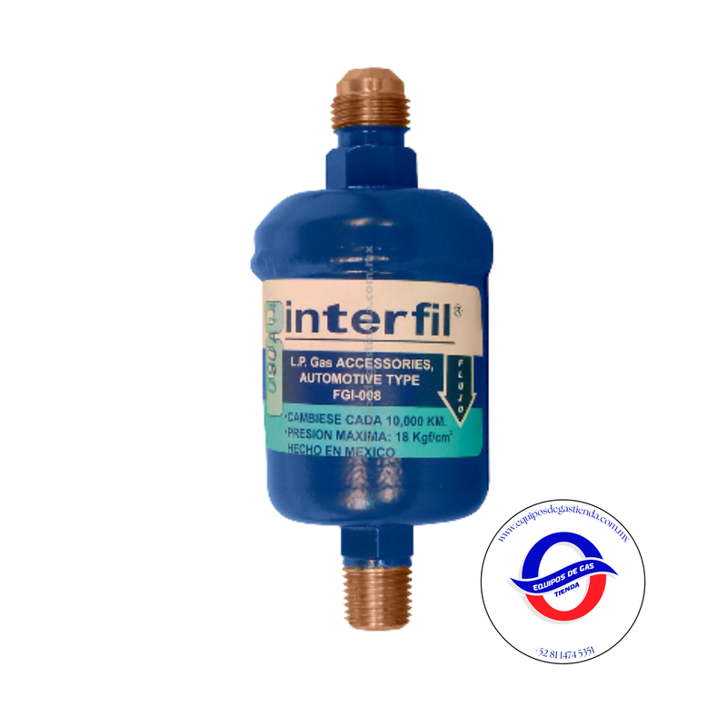 Filtro para gas liquido FGI-008 Interfil